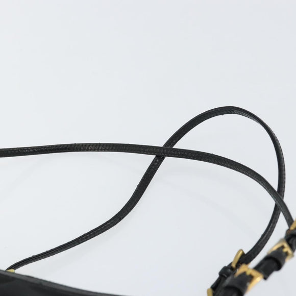 PRADA Hand Bag Nylon Black Gold Auth 157120V