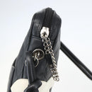 CHANEL Cambon Line Shoulder Bag Leather Silver Black CC Auth 157123SAV-14