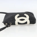 CHANEL Cambon Line Shoulder Bag Leather Silver Black CC Auth 157123SAV-4
