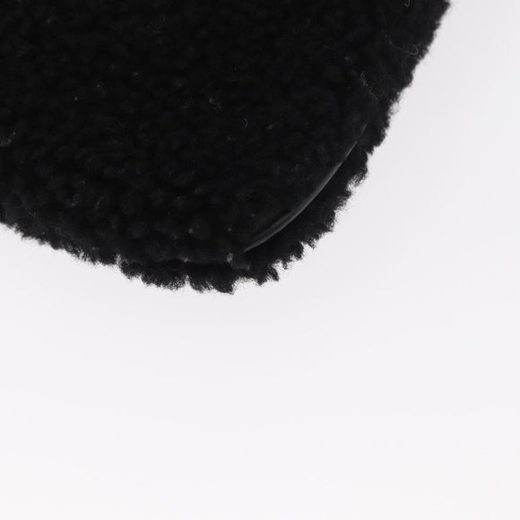 FENDI Clutch Bag Wool Black Silver Auth 157124V