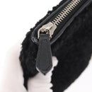FENDI Clutch Bag Wool Black Silver Auth 157124V-9