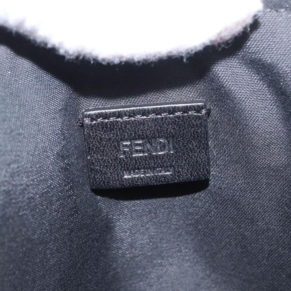 FENDI Clutch Bag Wool Black Silver Auth 157124V