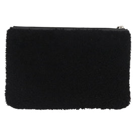 FENDI Clutch Bag Wool Black Silver Auth 157124V - 0