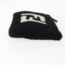 FENDI Clutch Bag Wool Black Silver Auth 157124V-3