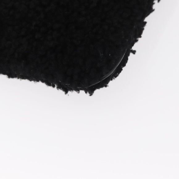 FENDI Clutch Bag Wool Black Silver Auth 157124V