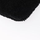 FENDI Clutch Bag Wool Black Silver Auth 157124V-8