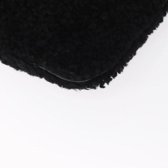 FENDI Clutch Bag Wool Black Silver Auth 157124V