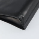 Salvatore Ferragamo Gancini Chain Shoulder Bag Leather Black Gold Auth 157126-17