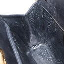 Salvatore Ferragamo Gancini Chain Shoulder Bag Leather Black Gold Auth 157126-20