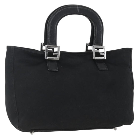 FENDI Hand Bag Black Silver Auth 157127