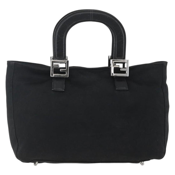 FENDI Hand Bag Black Silver Auth 157127