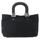 FENDI Hand Bag Black Silver Auth 157127-2