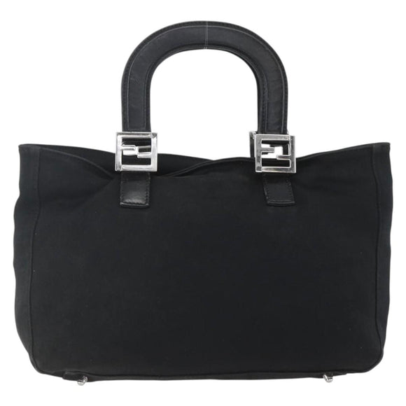 FENDI Hand Bag Black Silver Auth 157127