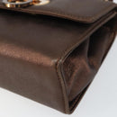 Salvatore Ferragamo Gancini Shoulder Bag Leather Bronze Gold Auth 157128-10