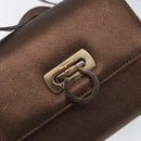 Salvatore Ferragamo Gancini Shoulder Bag Leather Bronze Gold Auth 157128-14