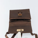 Salvatore Ferragamo Gancini Shoulder Bag Leather Bronze Gold Auth 157128-15