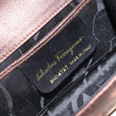 Salvatore Ferragamo Gancini Shoulder Bag Leather Bronze Gold Auth 157128-16