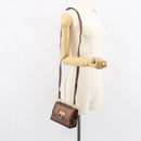 Salvatore Ferragamo Gancini Shoulder Bag Leather Bronze Gold Auth 157128-21