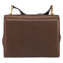 Salvatore Ferragamo Gancini Shoulder Bag Leather Bronze Gold Auth 157128-3