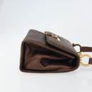 Salvatore Ferragamo Gancini Shoulder Bag Leather Bronze Gold Auth 157128-4