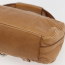 Salvatore Ferragamo Gancini Hand Bag Leather Brown Silver Auth 157129V-15