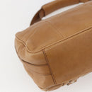 Salvatore Ferragamo Gancini Handtasche Leder Braun Silber Auth 157129V-16