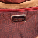 Salvatore Ferragamo Gancini Handtasche Leder Braun Silber Auth 157129V-17