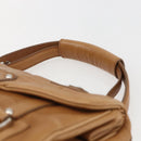 Salvatore Ferragamo Gancini Hand Bag Leather Brown Silver Auth 157129V-8