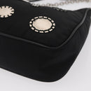 PRADA Re-Edition 2005 Shoulder Bag Nylon 2way Black Silver 1BH204 Auth 157130SAM-18