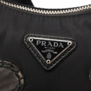 PRADA Re-Edition 2005 Shoulder Bag Nylon 2way Black Silver 1BH204 Auth 157130SAM-21