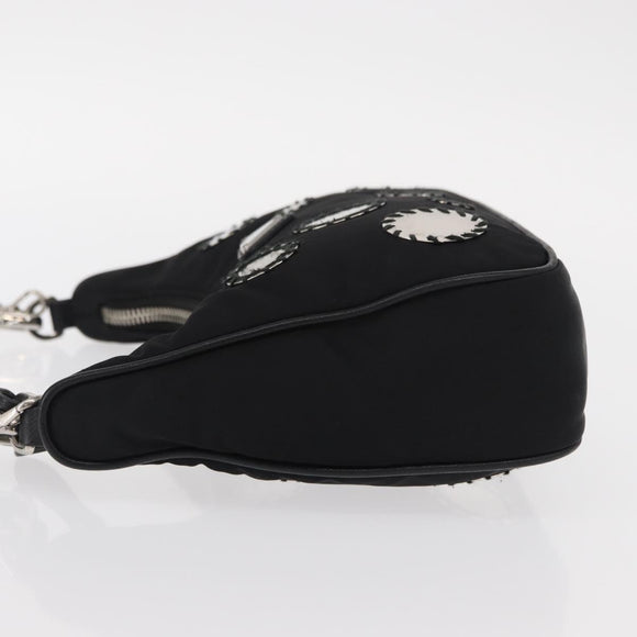 PRADA Re-Edition 2005 Shoulder Bag Nylon 2way Black Silver 1BH204 Auth 157130SAM