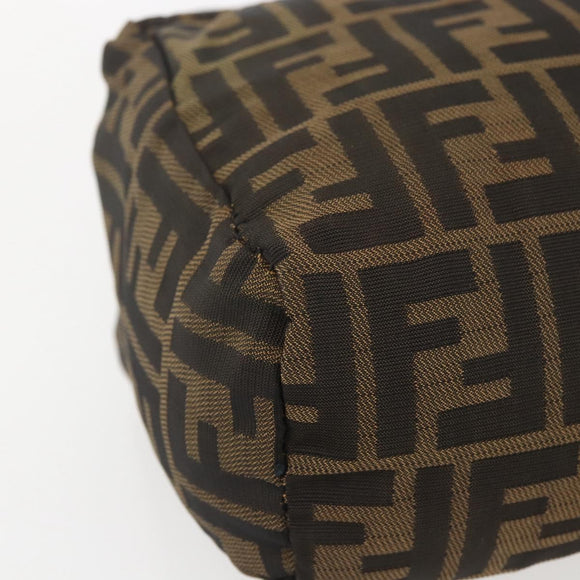 FENDI Zucca Canvas Hand Bag Black Brown Auth 157133