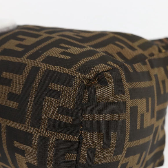 FENDI Zucca Canvas Hand Bag Black Brown Auth 157133