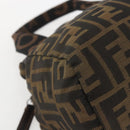FENDI Zucca Canvas Hand Bag Black Brown Auth 157133-17