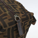 FENDI Zucca Canvas Hand Bag Black Brown Auth 157133-18