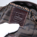 FENDI Zucca Canvas Hand Bag Black Brown Auth 157133-19