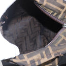 FENDI Zucca Canvas Hand Bag Black Brown Auth 157133-11