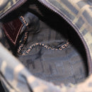 FENDI Zucca Canvas Hand Bag Black Brown Auth 157133-20