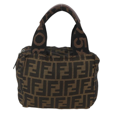FENDI Zucca Canvas Hand Bag Black Brown Auth 157133 - 0