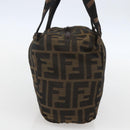 FENDI Zucca Canvas Hand Bag Black Brown Auth 157133-3