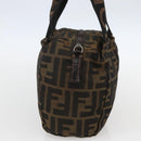 FENDI Zucca Canvas Hand Bag Black Brown Auth 157133-4