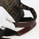 FENDI Zucca Canvas Hand Bag Black Brown Auth 157133-7