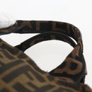 FENDI Zucca Canvas Hand Bag Black Brown Auth 157133-14