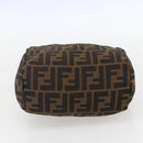 FENDI Zucca Canvas Hand Bag Black Brown Auth 157133-5