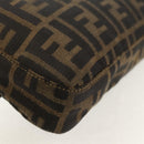 FENDI Zucca Canvas Mamma Baguette Shoulder Bag Black Brown Auth 157134V-17