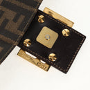 FENDI Zucca Canvas Mamma Baguette Shoulder Bag Black Brown Auth 157134V-21