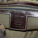 FENDI Zucca Canvas Mamma Baguette Shoulder Bag Black Brown Auth 157134V-22