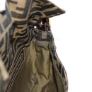 FENDI Zucca Canvas Mamma Baguette Shoulder Bag Black Brown Auth 157134V-23