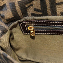 FENDI Zucca Canvas Mamma Baguette Shoulder Bag Black Brown Auth 157134V-25