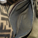FENDI Zucca Canvas Mamma Baguette Shoulder Bag Black Brown Auth 157134V-10